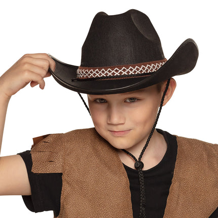 E-Carnavalskleding.nl Cowboyhoed kind zwart Chew