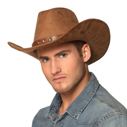 E-Carnavalskleding.nl Cowboyhoed Nebraska 'suede'