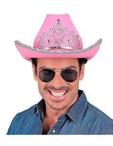E-Carnavalskleding.nl Cowboyhoed partygirl met tiara roze haarband Siem