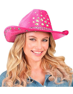 E-Carnavalskleding.nl Cowboyhoed roze met diamanten Daan