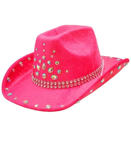 E-Carnavalskleding.nl Cowboyhoed roze met diamanten Daan