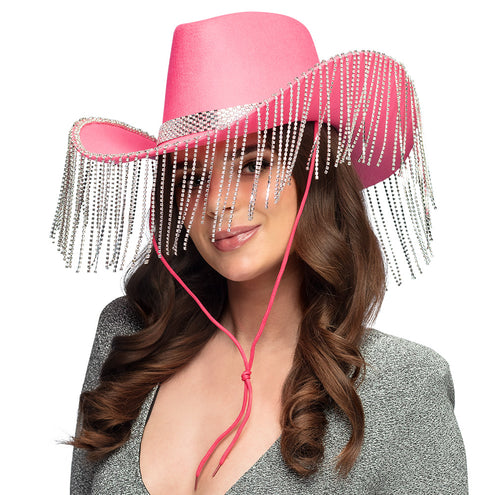 E-Carnavalskleding.nl Cowboyhoed Showgirl roze