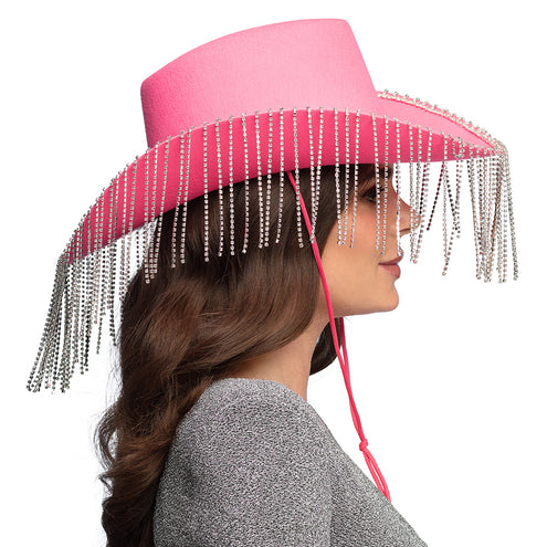 E-Carnavalskleding.nl Cowboyhoed Showgirl roze