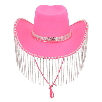 E-Carnavalskleding.nl Cowboyhoed Showgirl roze
