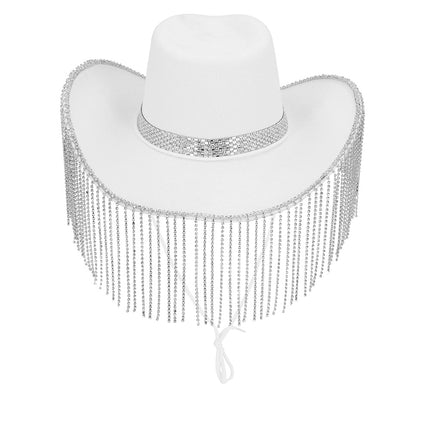 E-Carnavalskleding.nl Cowboyhoed Showgirl wit