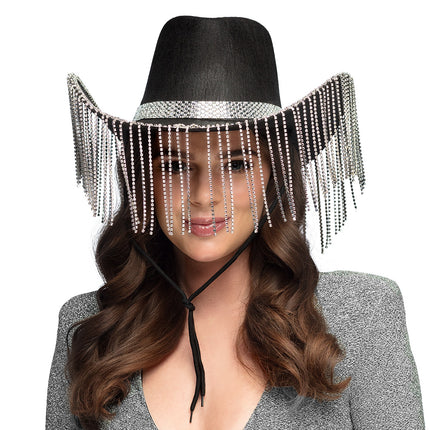 E-Carnavalskleding.nl Cowboyhoed Showgirl zwart