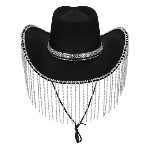 E-Carnavalskleding.nl Cowboyhoed Showgirl zwart
