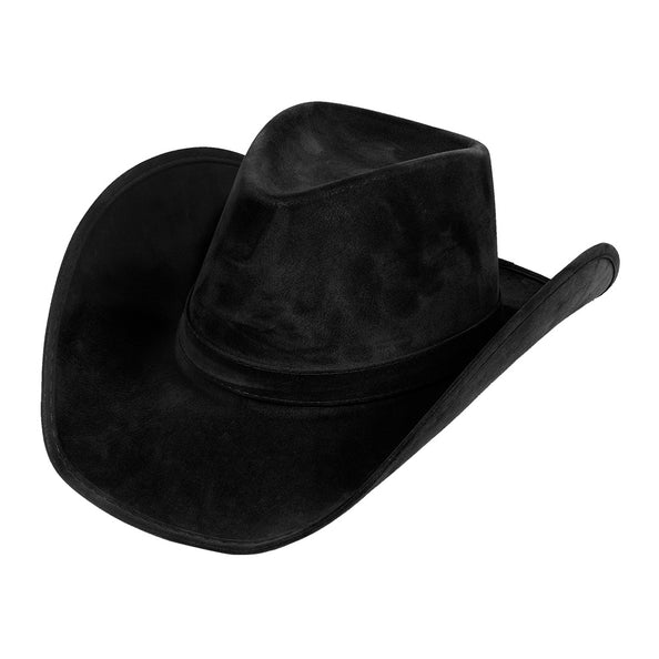 E-Carnavalskleding.nl Cowboyhoed 'suede' Wyoming zwart