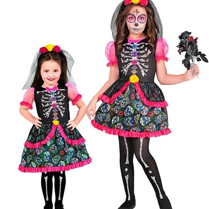 E-Carnavalskleding.nl Dag van de doden jurk Anouk kinderen
