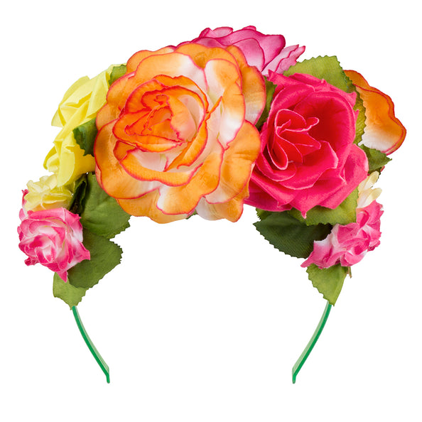 E-Carnavalskleding.nl Diadeem bloemen haarband rozen