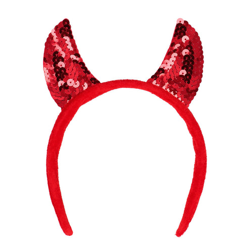 E-Carnavalskleding.nl Diadeem duivelhoorntjes pailletten promo