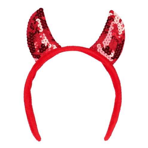 E-Carnavalskleding.nl Diadeem duivelhoorntjes pailletten promo