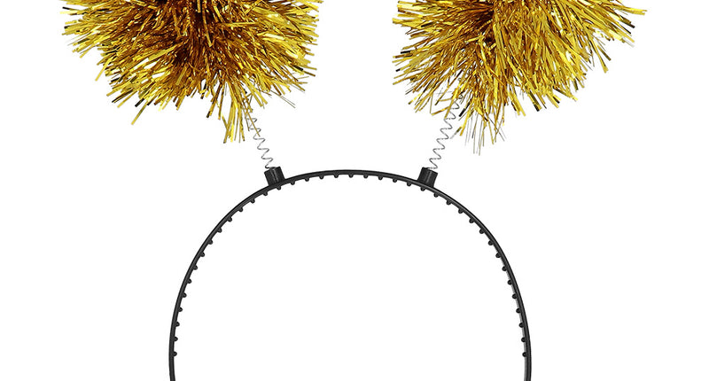 E-Carnavalskleding.nl Diadeem Pompoms goud