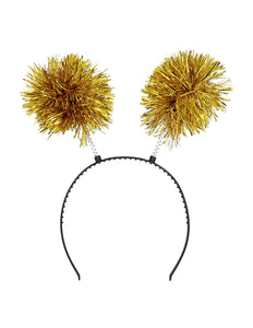 E-Carnavalskleding.nl Diadeem Pompoms goud