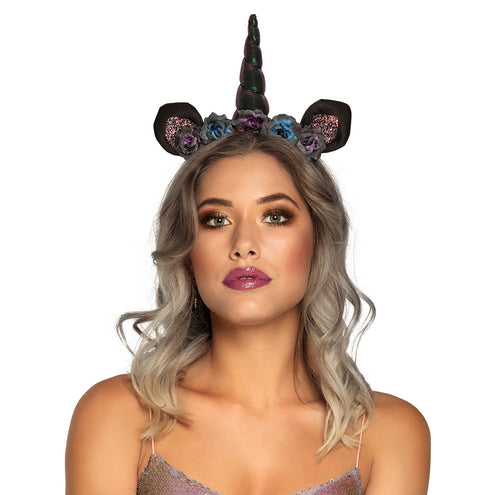 E-Carnavalskleding.nl Diadeem unicorn donker