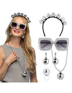 E-Carnavalskleding.nl Disco verkleed set zilver