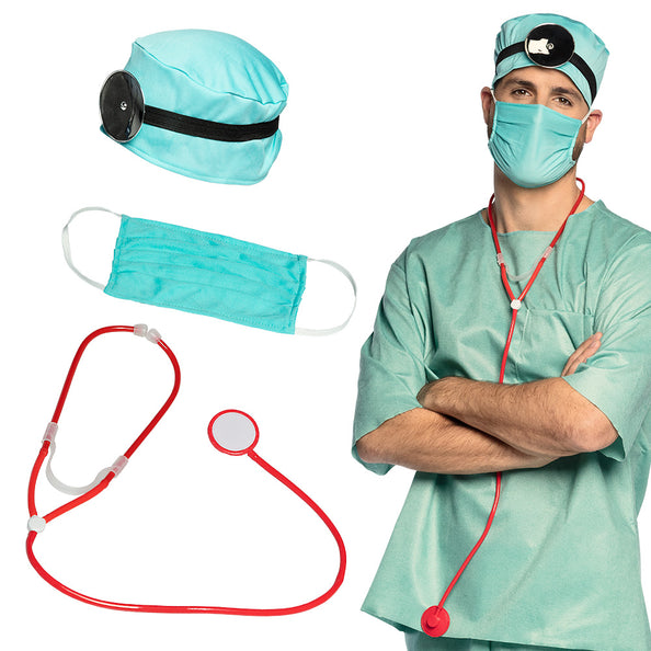 E-Carnavalskleding.nl Dokter Chirurg Verpleegster verkleed set compleet