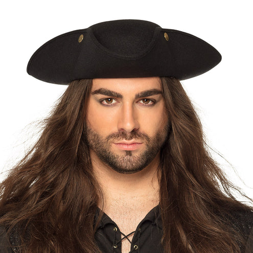 E-Carnavalskleding.nl Driesteek bruin hoed Admiraal William tricorn