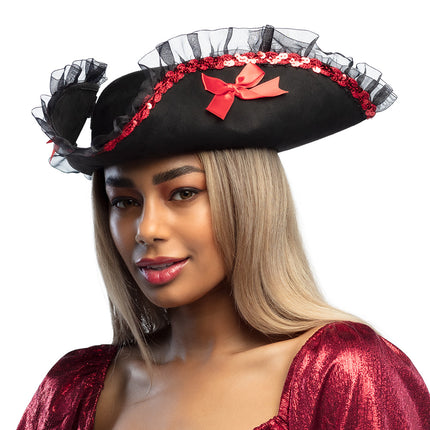 E-Carnavalskleding.nl Driesteek hoed Admiraal Rachel piraat