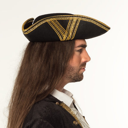 E-Carnavalskleding.nl Driesteek zwart goud Piraat Royal fortune