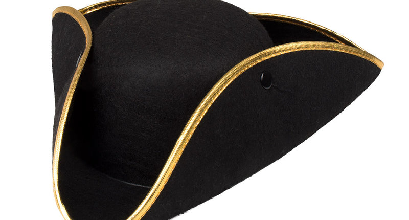 E-Carnavalskleding.nl Driesteek zwart hoed Admiraal Henry Tricorn