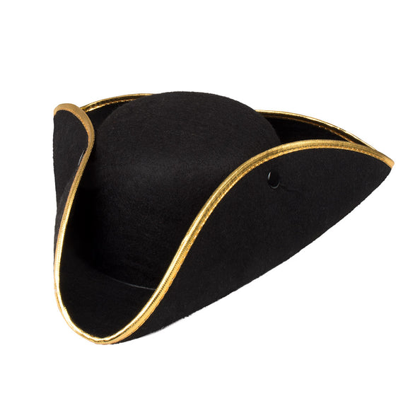 E-Carnavalskleding.nl Driesteek zwart hoed Admiraal Henry Tricorn