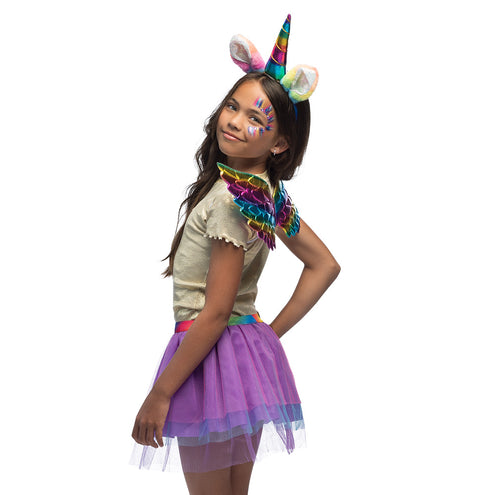 E-Carnavalskleding.nl Eenhoorn verkleed set regenboog kind