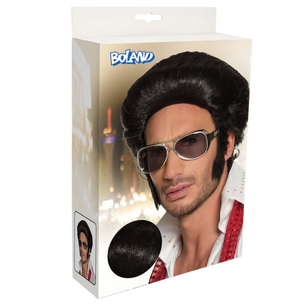 E-Carnavalskleding.nl Elvis Pres pruik Rock 'n Roll de luxe
