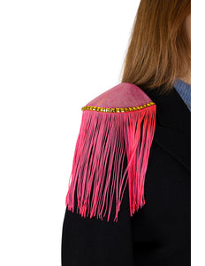 E-Carnavalskleding.nl Epauletten shiny pink franjes