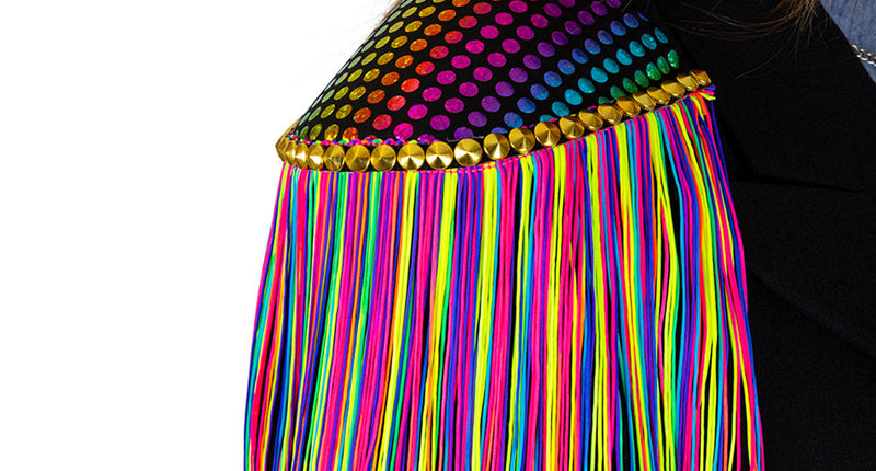 E-Carnavalskleding.nl Epauletten shiny stippen neon franjes