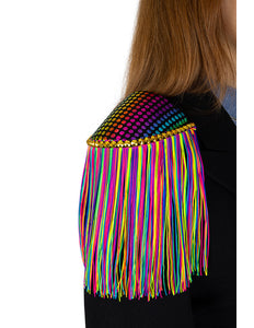 E-Carnavalskleding.nl Epauletten shiny stippen neon franjes