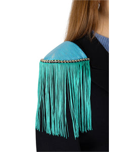 E-Carnavalskleding.nl Epauletten turquoise turquoise franjes