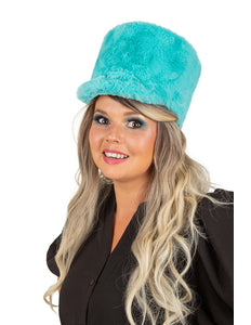 E-Carnavalskleding.nl Fanfarehoed pluche blauw / turquoise