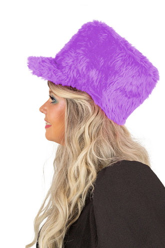 E-Carnavalskleding.nl Fanfarehoed pluche paars