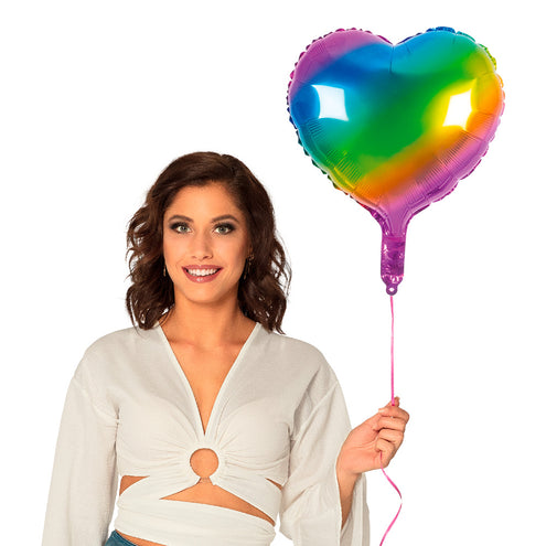 E-Carnavalskleding.nl Folieballon Hart regenboog