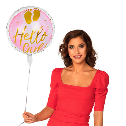 E-Carnavalskleding.nl Folieballon 'Hello girl!'