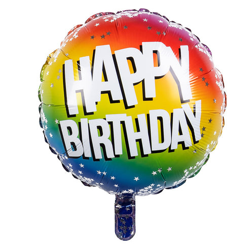 E-Carnavalskleding.nl Folieballon Rainbow 'Happy birthday'