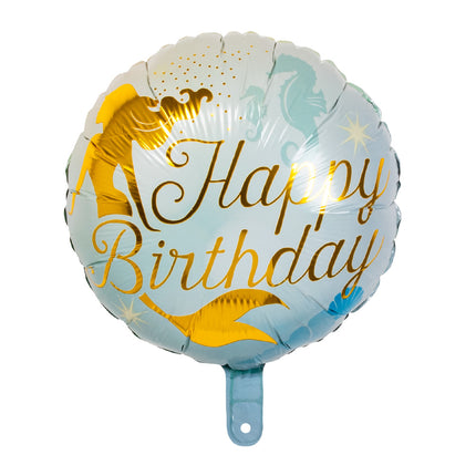 E-Carnavalskleding.nl Folieballon Zeemeermin 'Happy birthday'