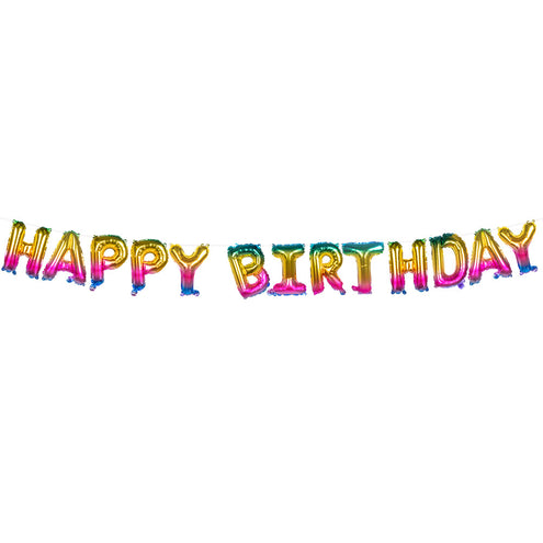 E-Carnavalskleding.nl Folieballonslinger 'Happy birthday'