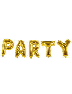 E-Carnavalskleding.nl Folieballonslinger 'Party' goud