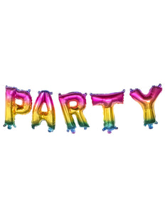 E-Carnavalskleding.nl Folieballonslinger 'Party' regenboog