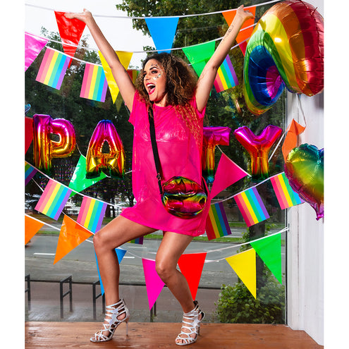 E-Carnavalskleding.nl Folieballonslinger 'Party' regenboog