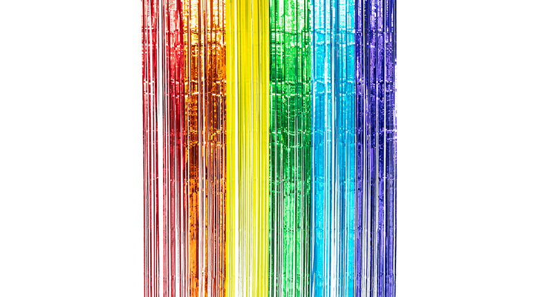 E-Carnavalskleding.nl Foliegordijn Metallic regenboog