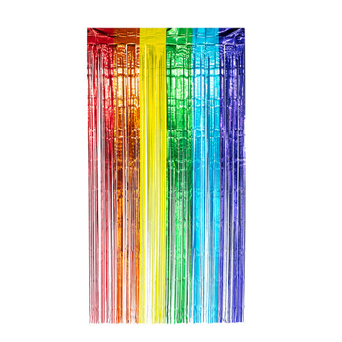 E-Carnavalskleding.nl Foliegordijn Metallic regenboog