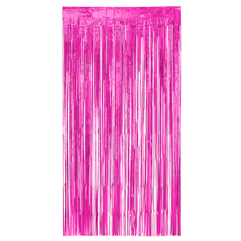 E-Carnavalskleding.nl Foliegordijn Metallic roze
