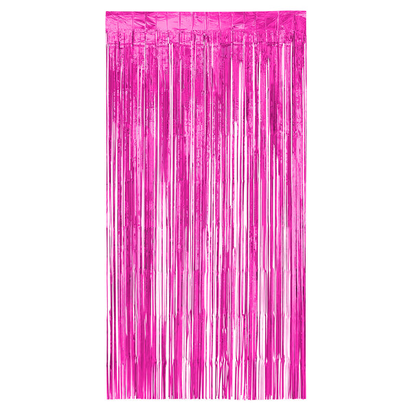 E-Carnavalskleding.nl Foliegordijn Metallic roze