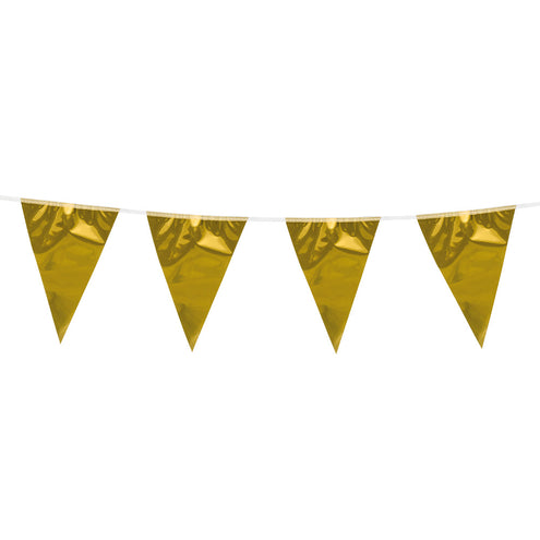 E-Carnavalskleding.nl Folievlaggenlijn Metallic goud
