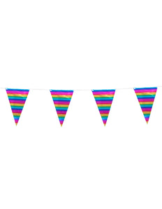 E-Carnavalskleding.nl Folievlaggenlijn Metallic regenboog
