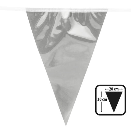 E-Carnavalskleding.nl Folievlaggenlijn Metallic zilver