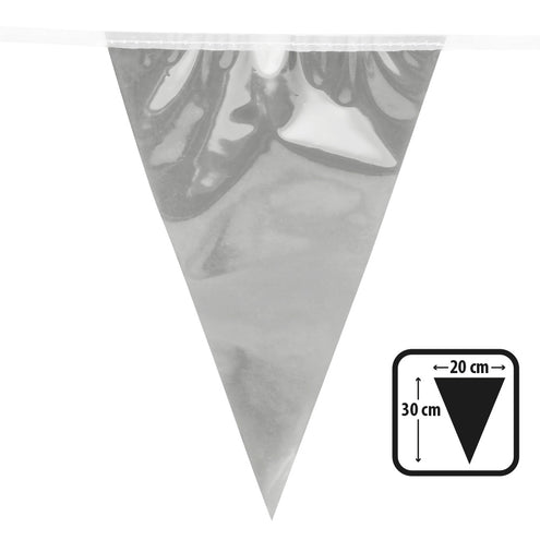 E-Carnavalskleding.nl Folievlaggenlijn Metallic zilver